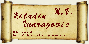 Miladin Vudragović vizit kartica